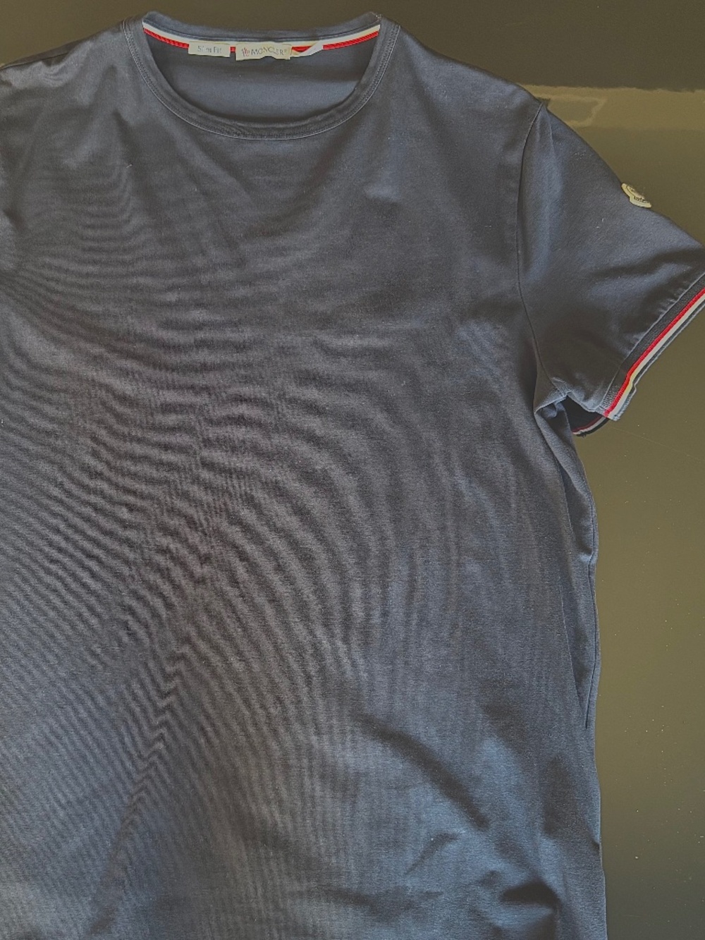 Moncler Tricolor-trimmed cotton t-shirt